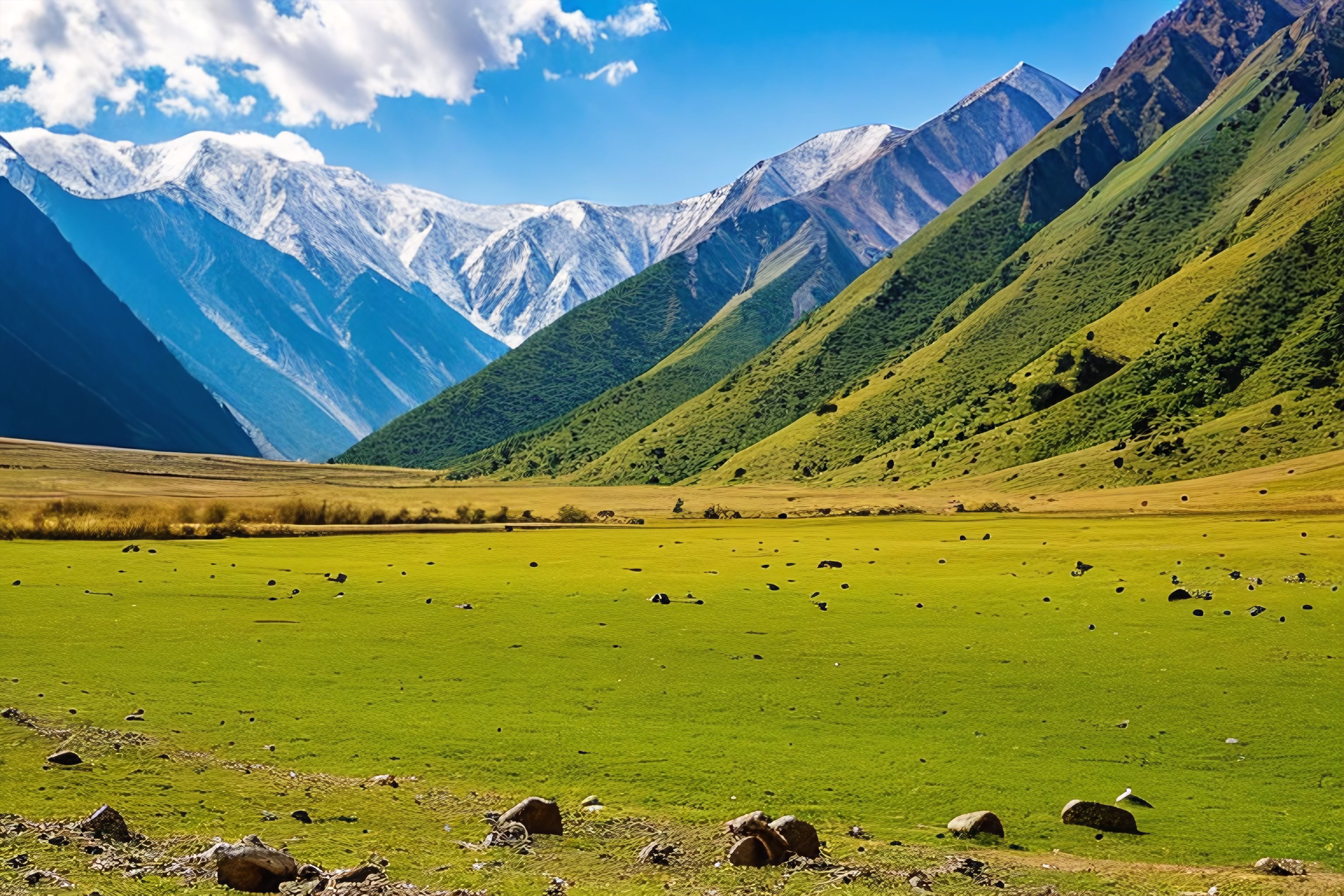 A scenic mountain landscape in Tajikistan