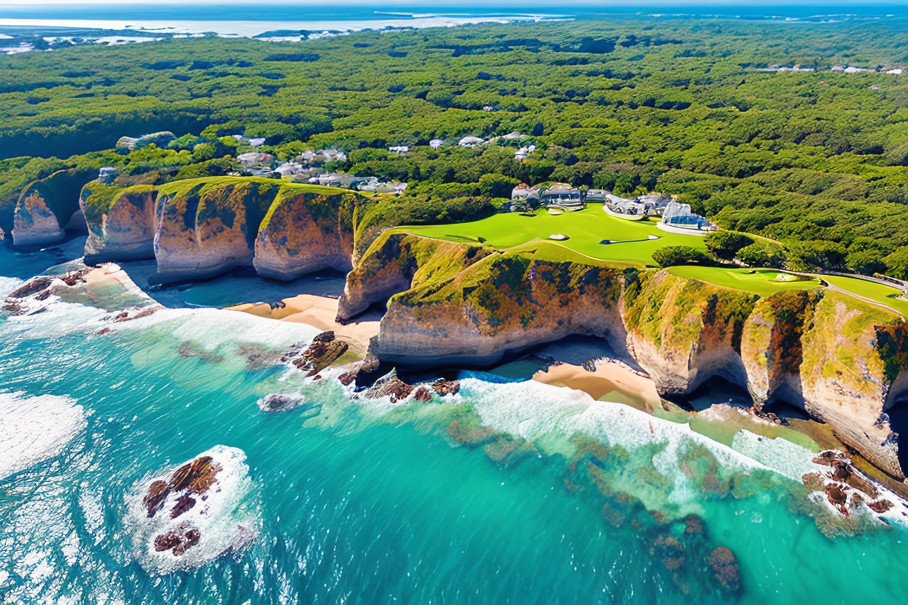 Aerial view of a beautiful coastline