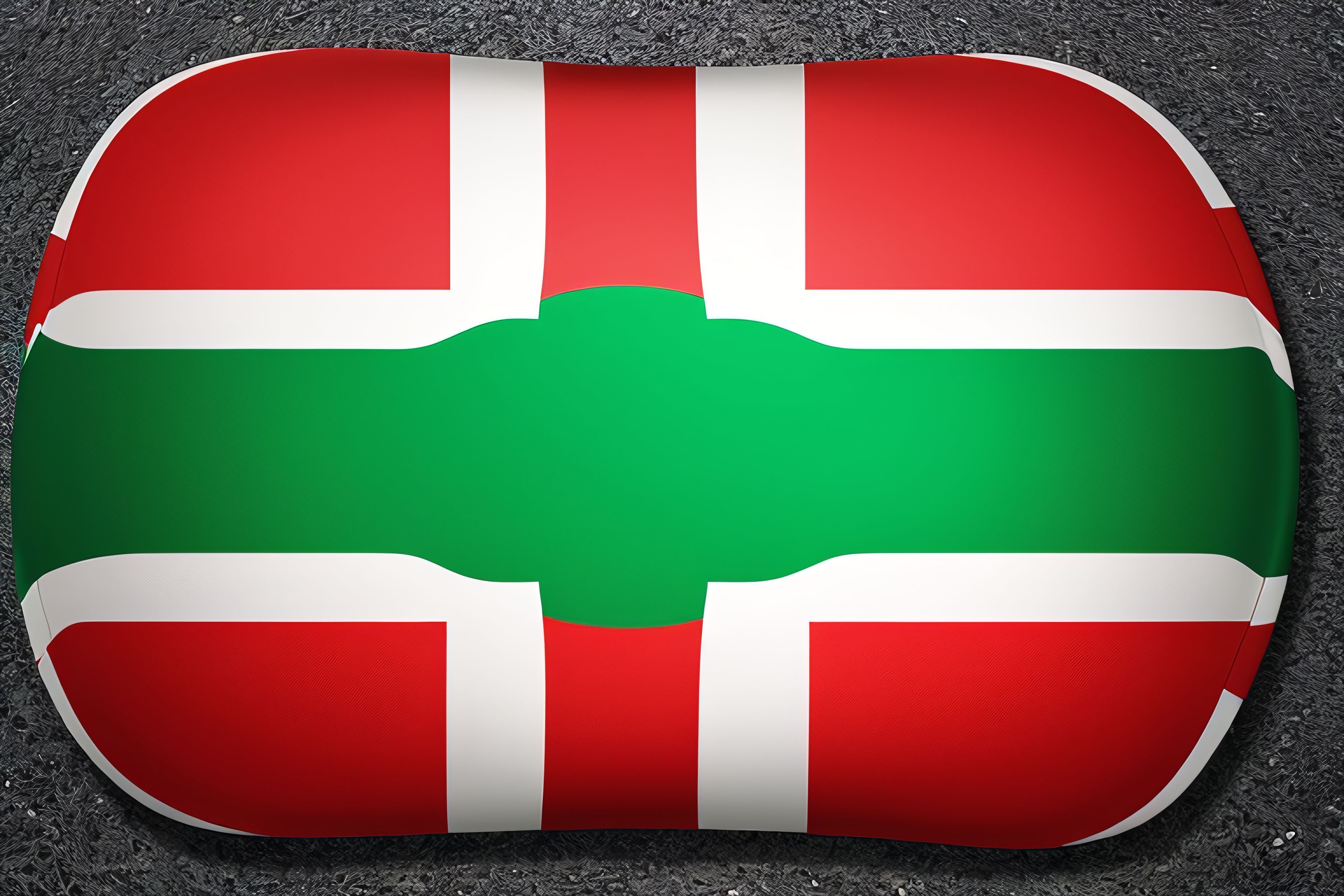 A photo of a rugby ball and a Tongan flag