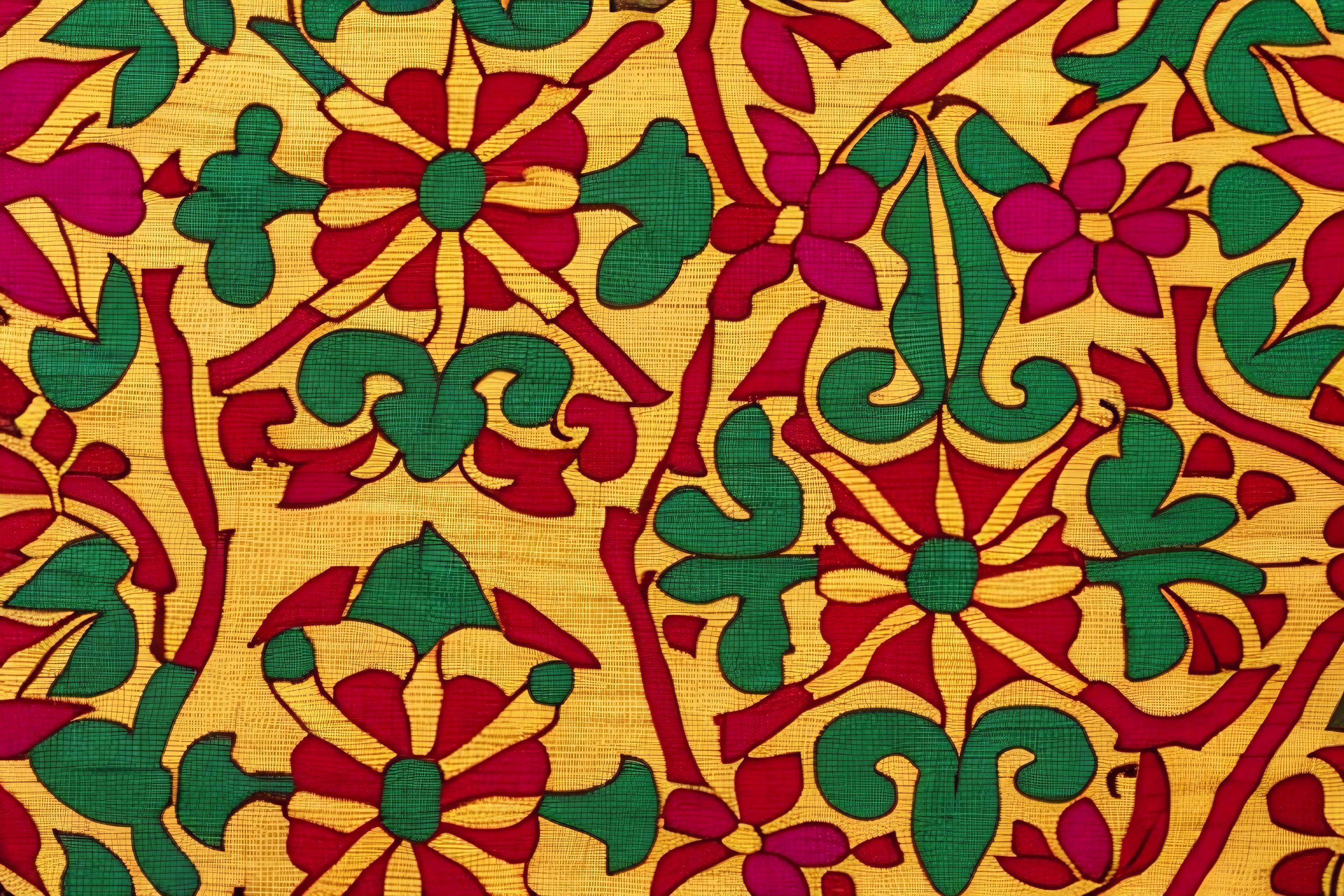 A piece of colorful traditional Guinean fabric
