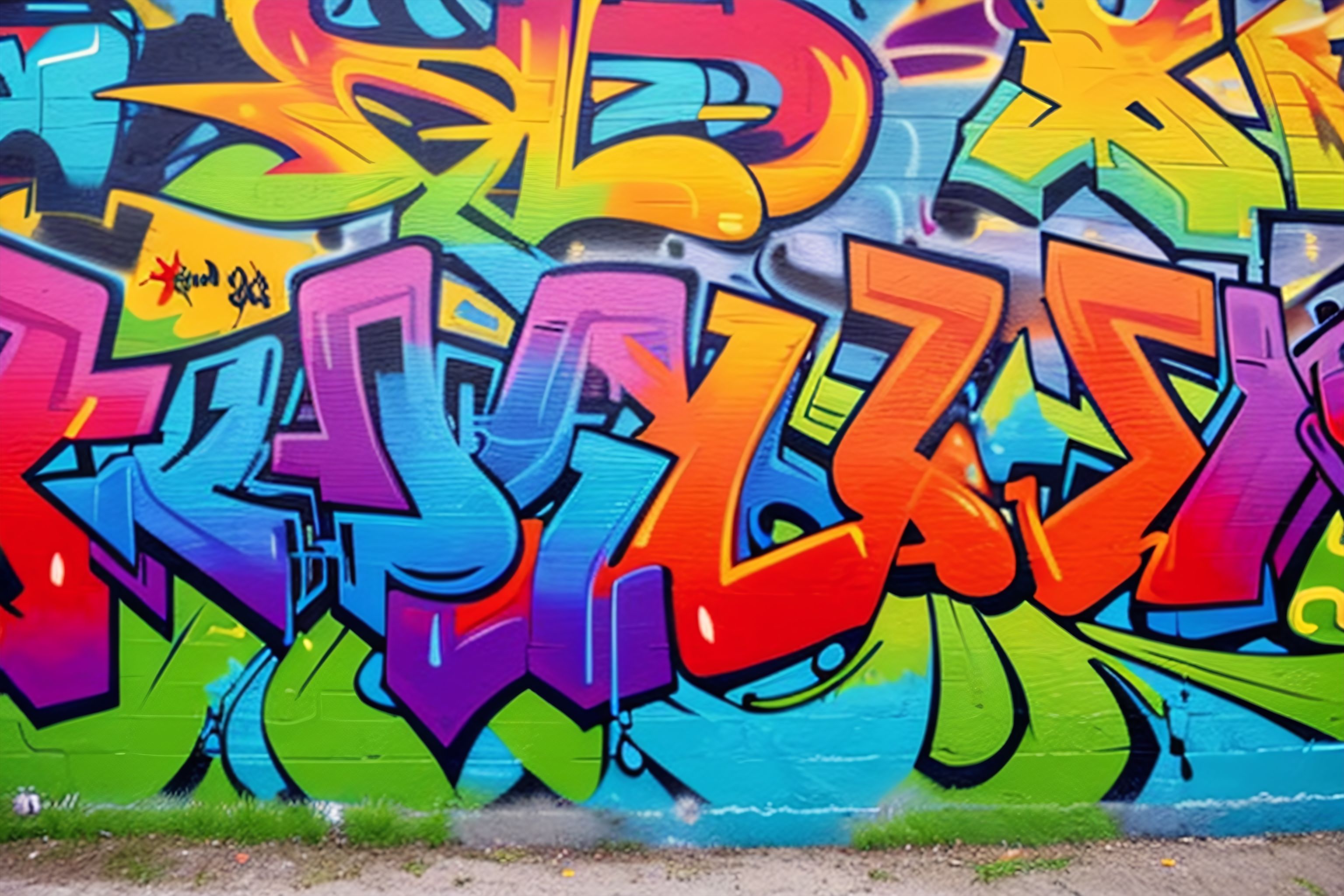 A wall of graffiti art in Brooklyn