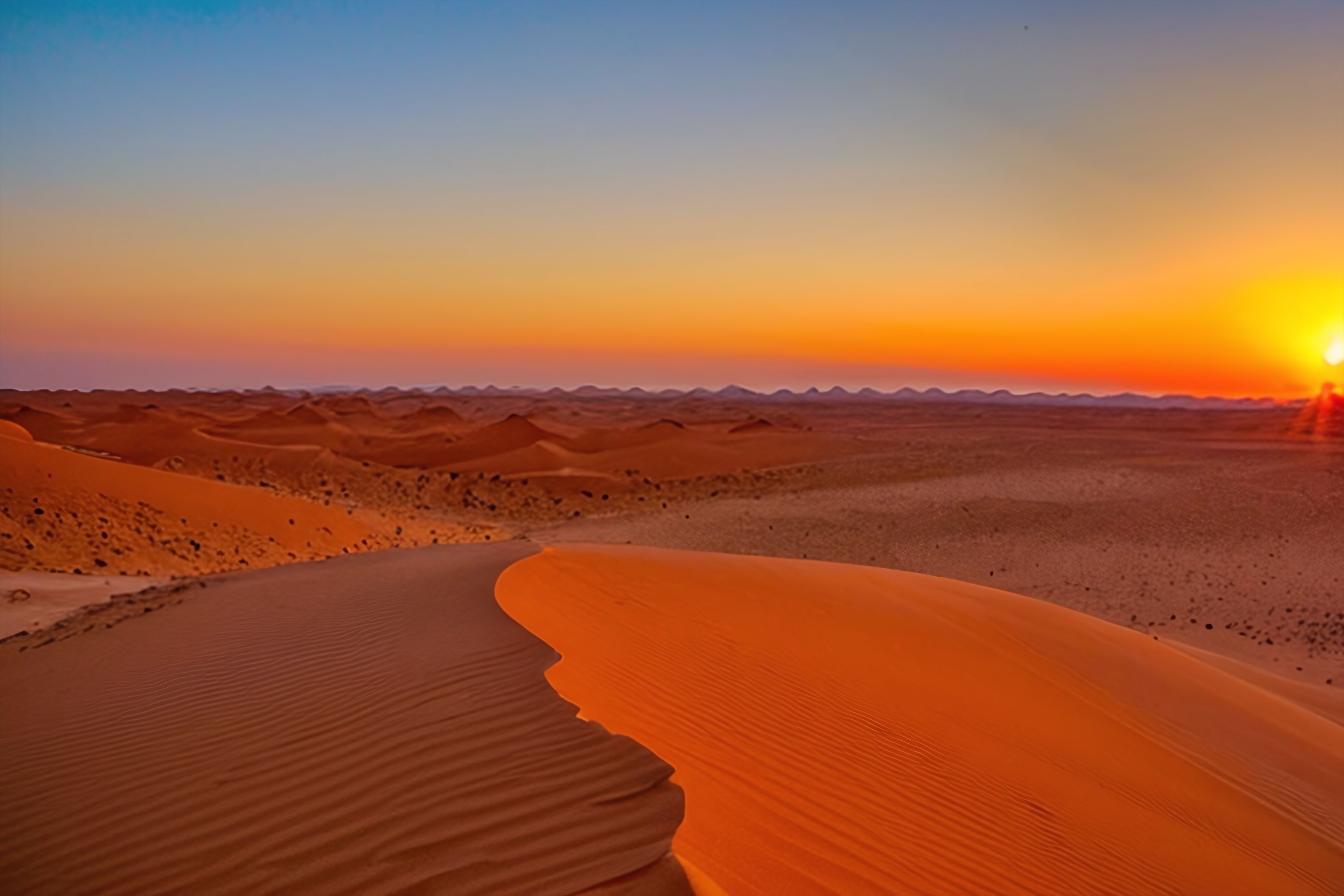 Sunset over the Egyptian desert