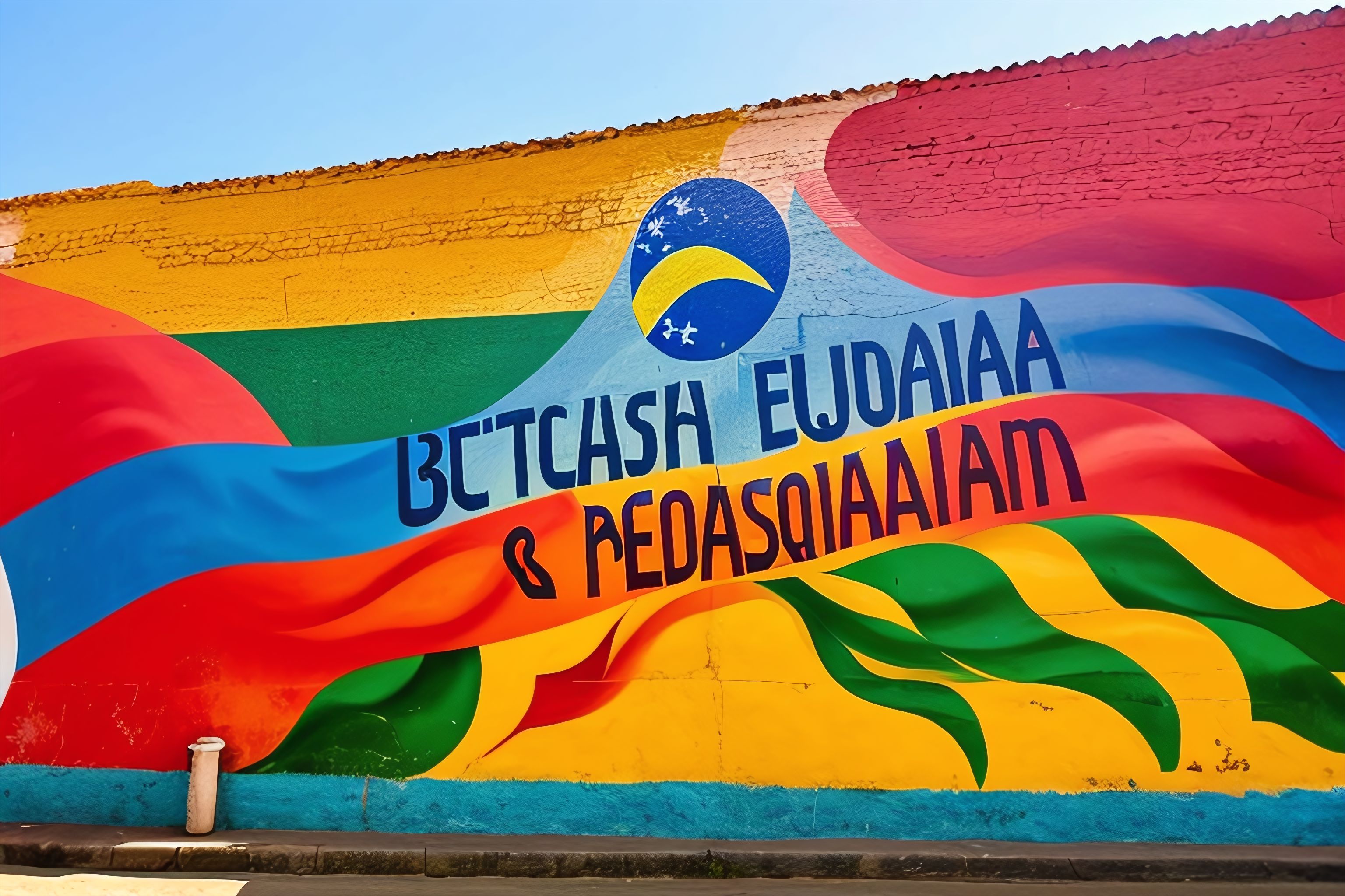 An image of a Brazilian street mural depicting justice and equality.