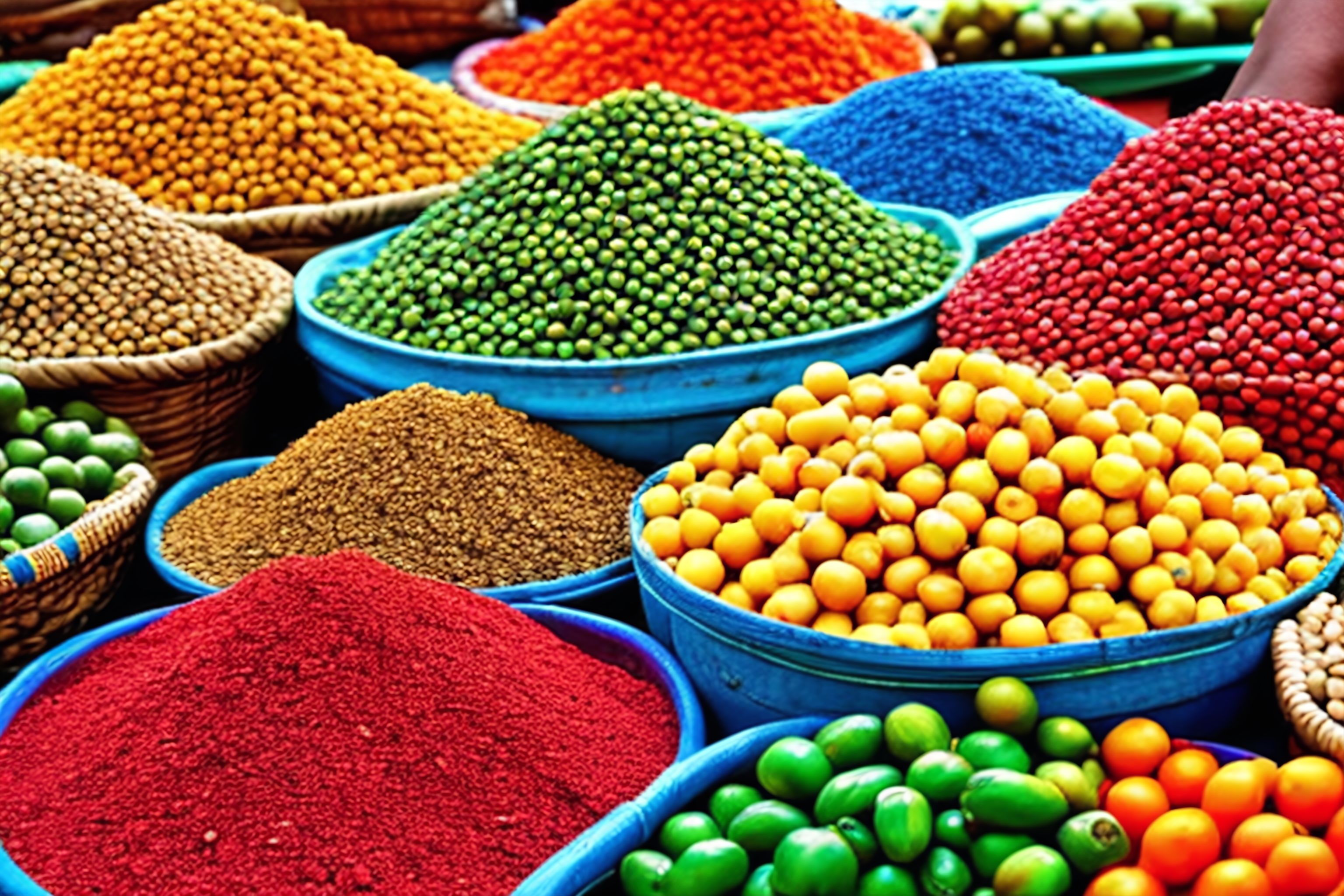 A vibrant market in Senegal.