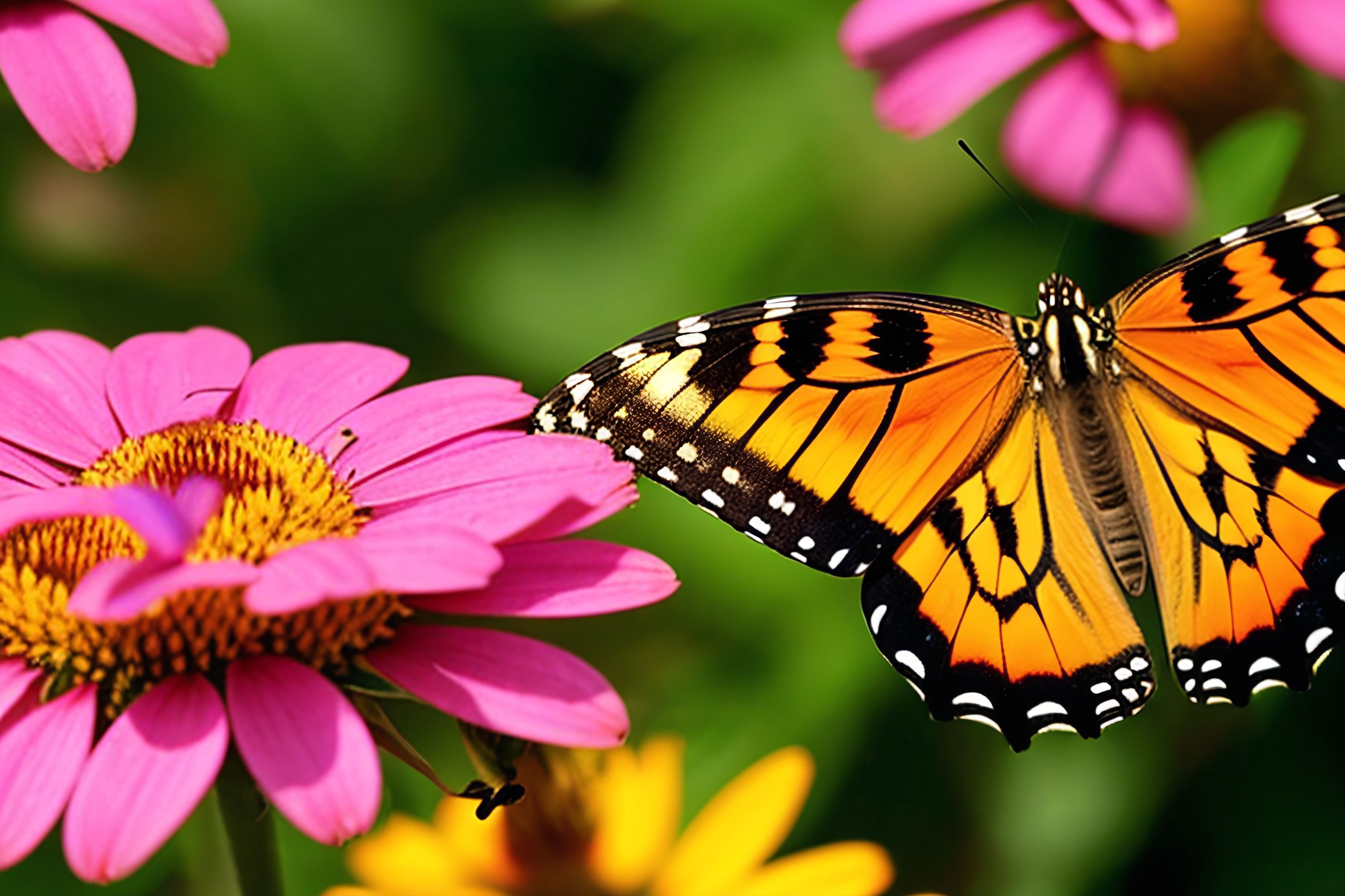 A beautiful butterfly resting on a flower.