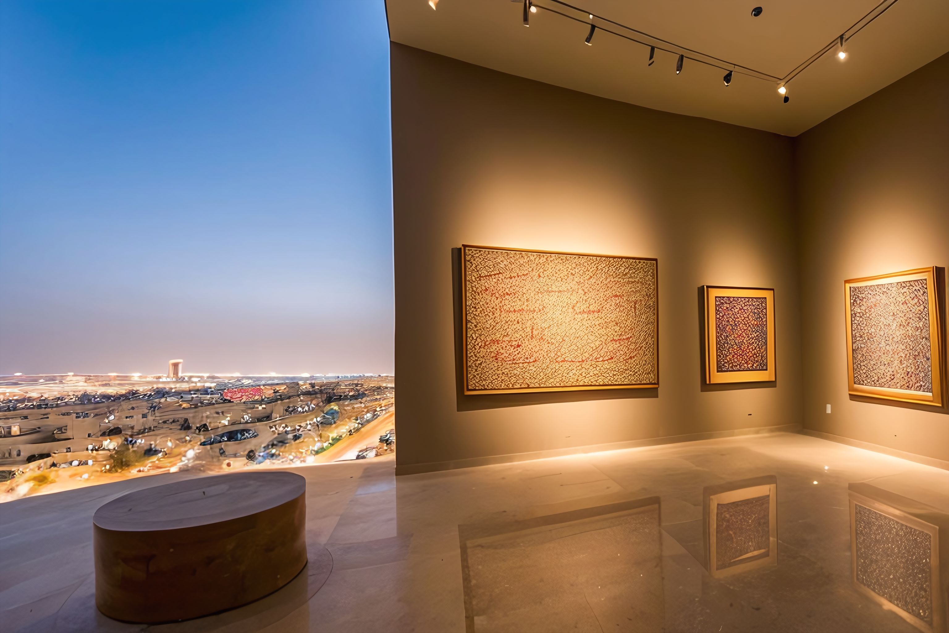 An art exhibit featuring contemporary Middle Eastern art in Riyadh.