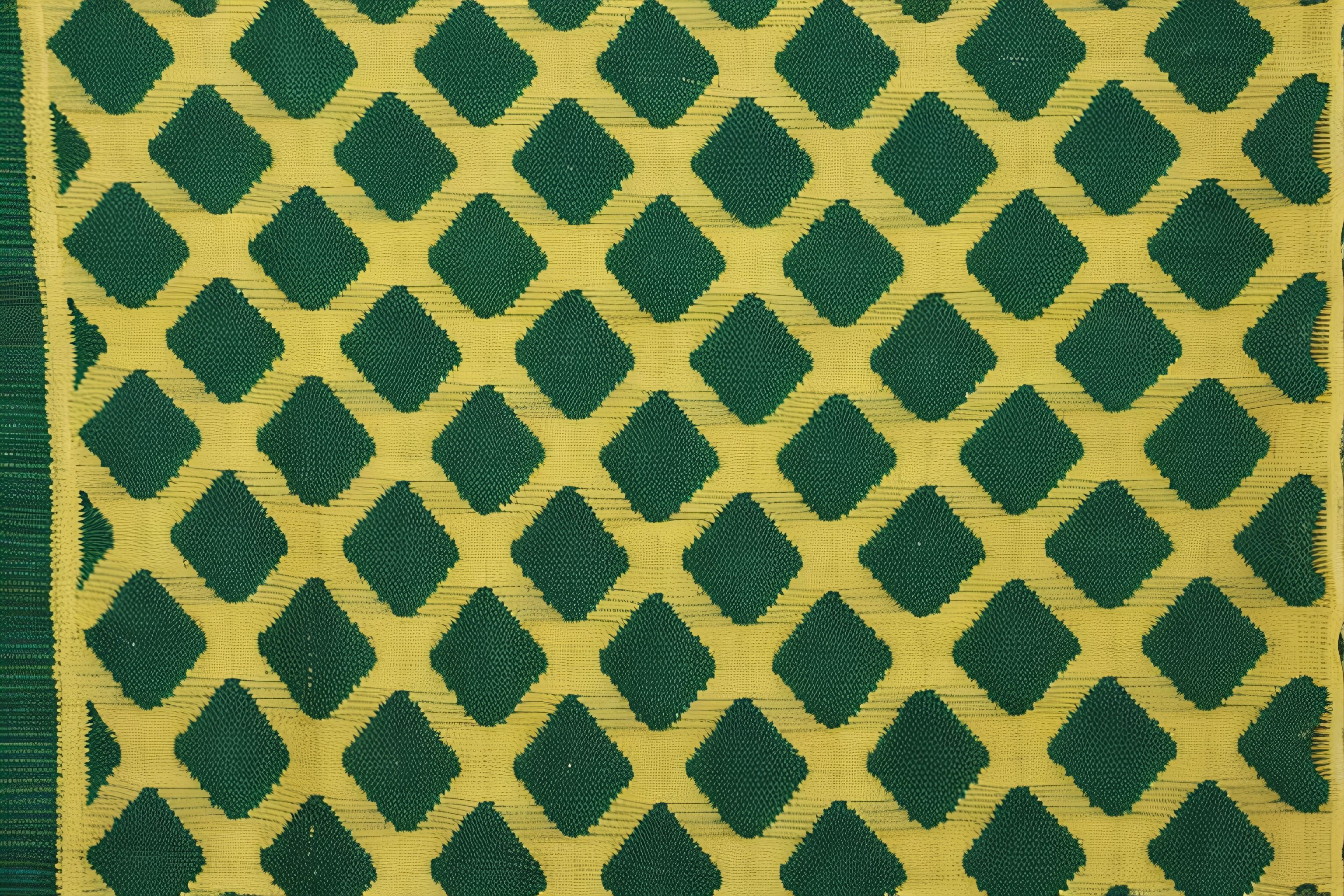An intricately patterned Guinean textile.