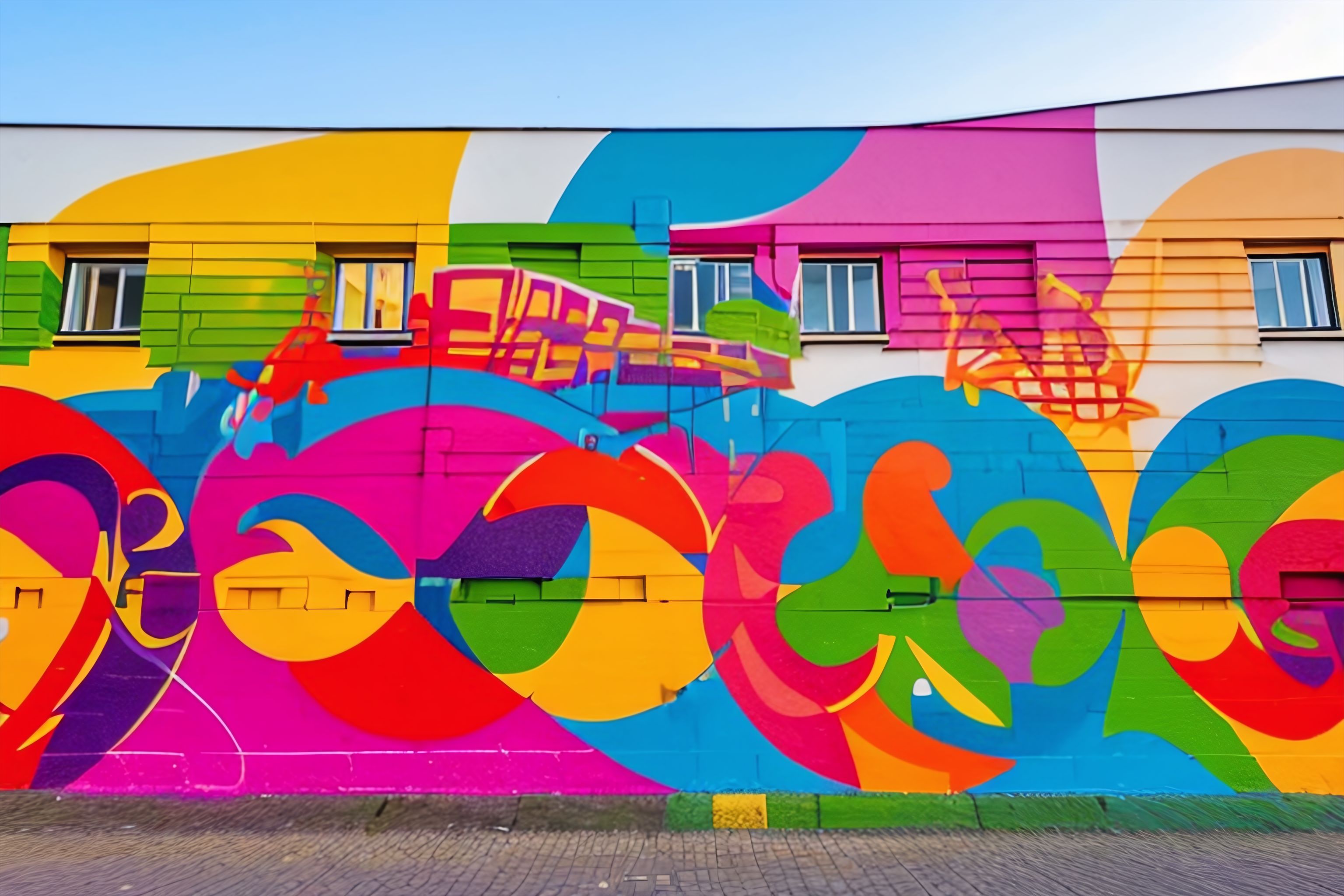 Colorful graffiti art on a building in Berlin.