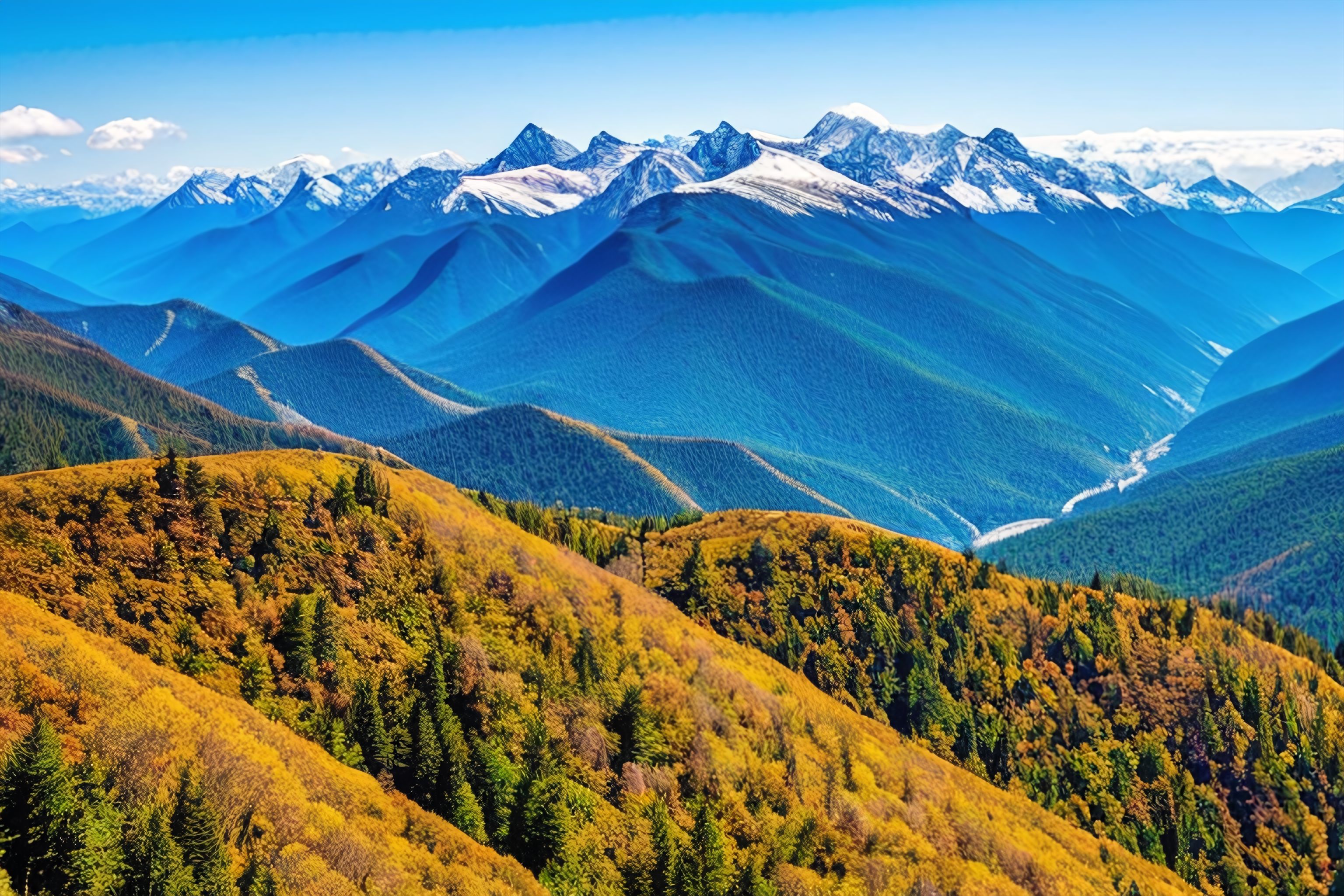 A scenic view of a mountain range
